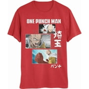 One Punch Man Saitama Anime Adult Shirt Large, Red