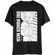 One Punch Man Saitama Superhero Series Adult T-Shirt Large, Black