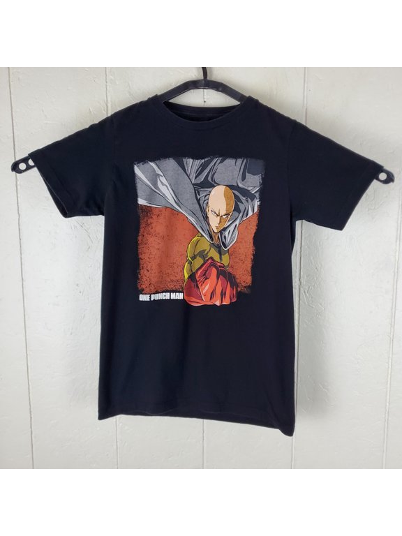 One Punch Man Shirt Mens Small Black Graphic Crew Neck Short Sleeve Stretch