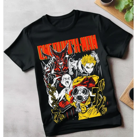 One Punch Man T-shirt Saitama VS Garou Anime Anime Vintage Manga Shirt gifts