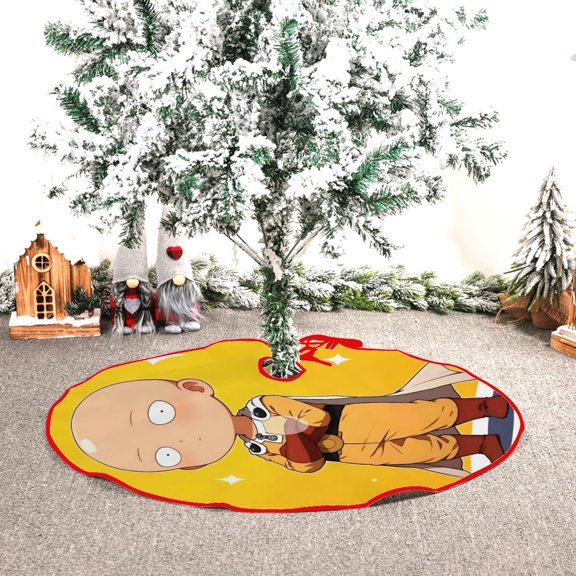 One Punch Man themed Christmas Tree Skirt 48inch premium collectible decor