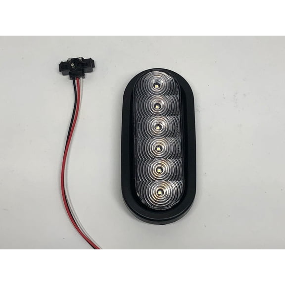 One Red 6 LED 6" Oval With Clear Lens Stop Turn Tail Light Truck Trailer Bus RV