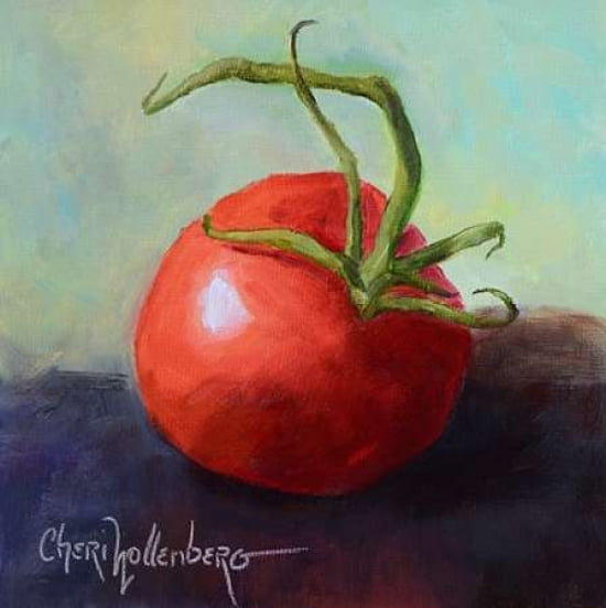 One Red Tomato Canvas Art - Cheri Wollenberg (24 x 24)