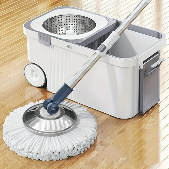 One Rotating Mop Bucket Set Extra Large Hands-Free Floor Cleaning Automatic Draining Mop Bucket