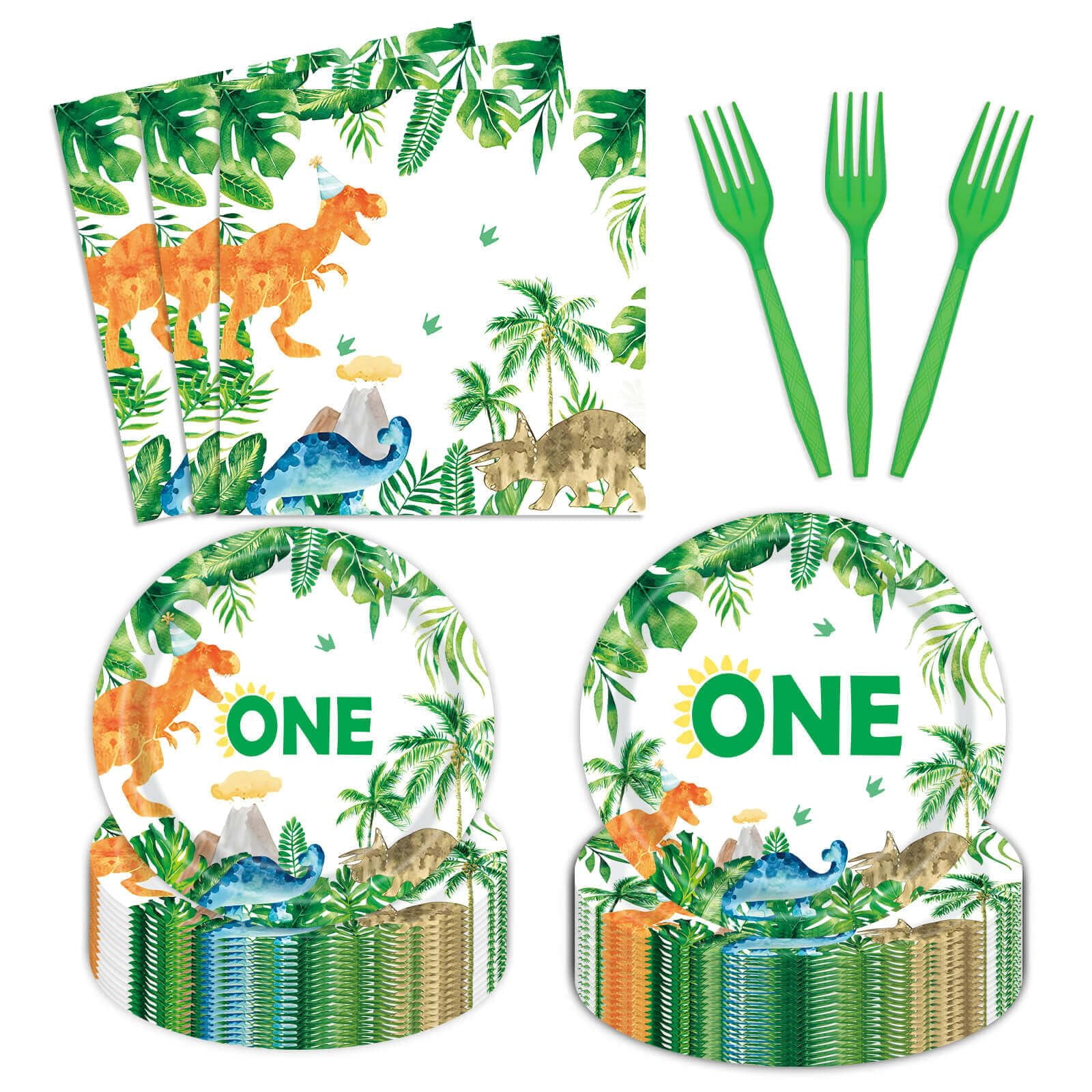 Dinosaur 1st Birthday Hat/Crown - "Wild One" Dino Roar Theme, Adjustable Elastic, 3.5x3.1 Inches, For Baby Boy Party