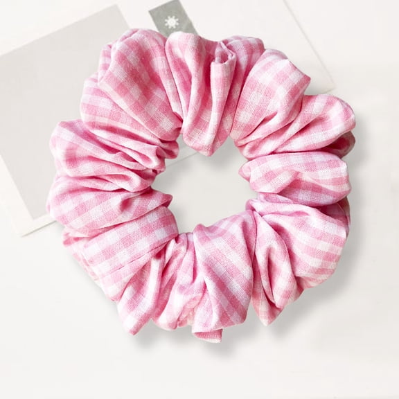 One Scrunchie, pink/white Hair Band 1 Piece Scrunchie for Women or Girls Hair Accessories, Hair tie