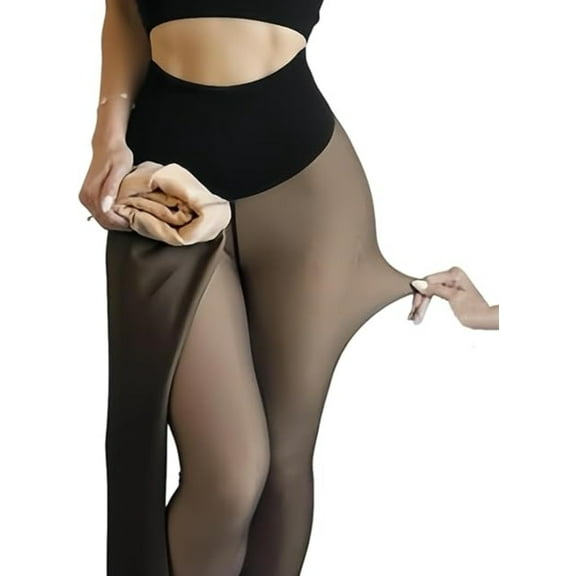 One-Seam Fleece Lined Magic Leggings for Women - Waist Snatching Thermal Tights