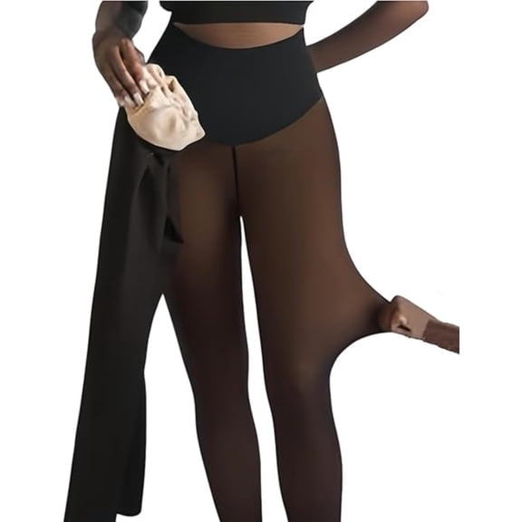 One-Seam Fleece Lined Magic Leggings for Women - Waist Snatching Thermal Tights