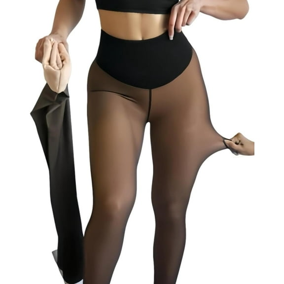 One-Seam Fleece Lined Magic Leggings for Women - Waist Snatching Thermal Tights
