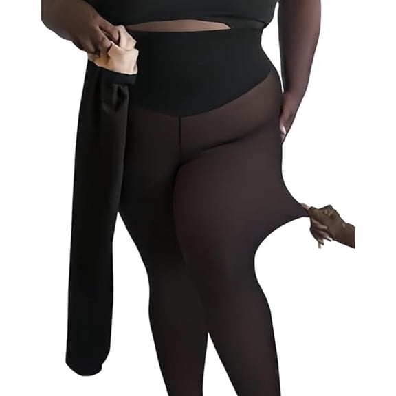 One-Seam Fleece Lined Magic Leggings for Women - Waist Snatching Thermal Tights