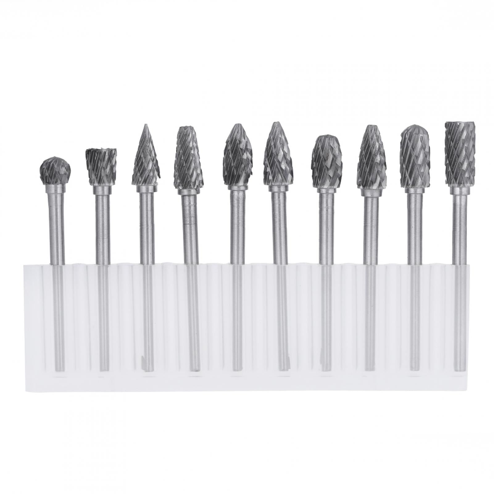 One Set 10 Tungsten Steel Carbide Burrs For Rotary Tool Drill Bit ...