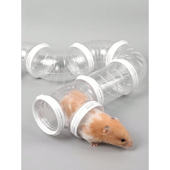 One Set Large Expandable Transparent Hamster Tube Tunnel Toy DIY Modular Connecting Pipe System for Cage Decoration Upgrade Small Pet Enrichment Activity Transparent
