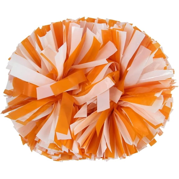 One Set of 2PCS Plastic Cheerleading Pom Poms with Baton Handle Cheer Pomoms for Kids Adults Cheering Sports Team Spirit Party