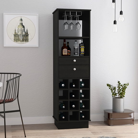 One Shelf & Wine Rack / Useful for Home Entertaining / Beautify Space with Bar Cabinet