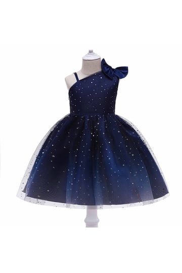 navy blue dress for 12 year old Kids Dresses Trapeze Navy Dress with a Bow main image 1