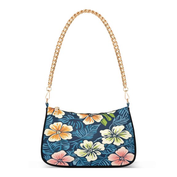 One Shoulder Chain Handbag 7.1x11x2.8in Women's Hobo Handbags Tote Handbags Shoulder Handbags Card Bag Cash Bag Key Bag Hawaiian Flower Cartoon3