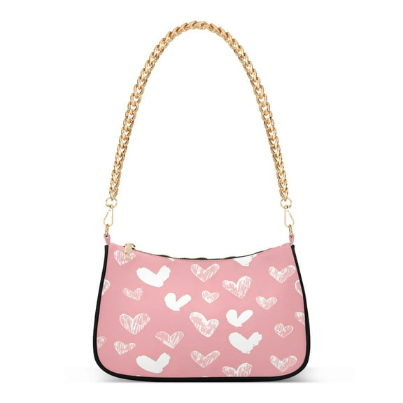 One Shoulder Chain Handbag 7.1x11x2.8in Women's Hobo Handbags Tote Handbags Shoulder Handbags Card Bag Cash Bag Key Bag Pink Love Seamless