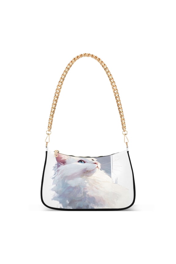 One Shoulder Chain Handbag 7.1x11x2.8in Women's Hobo Handbags Tote Handbags Shoulder Handbags Card Bag Cash Bag Key Bag Ragdoll Cat