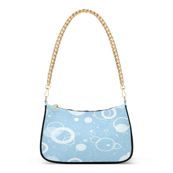 One Shoulder Chain Handbag 7.1x11x2.8in Women's Hobo Handbags Tote Handbags Shoulder Handbags Card Bag Cash Bag Key Bag White Bubble