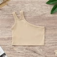 thumbnail image 1 of One Shoulder Cropped Tank Tops for Toddler Girls Size 2-8 Kids Cute Sleeveless Stretchy Pullover Solid Color Ribbed Summer Cami Shirts, 1 of 3