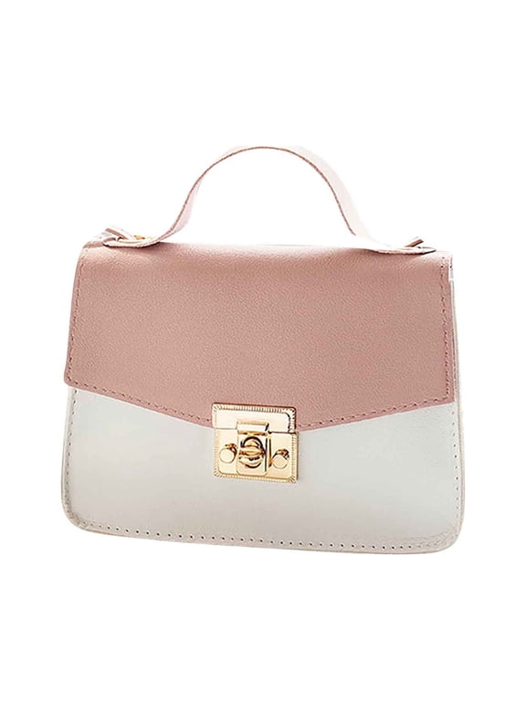 One Shoulder Crossbody Bag - Leather Large Capacity Multi-Compartment Women's Bag, Stylish Color Block Design, Sweet Small Square Handbag, Perfect for Daily Use, Work, and Outings, 9x7x3 Inches