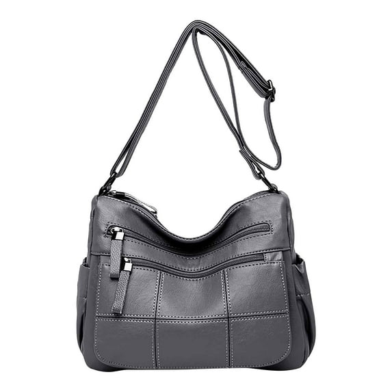 One Shoulder Crossbody Bag for Women Large Capacity Multi Compartment Leather Handbag