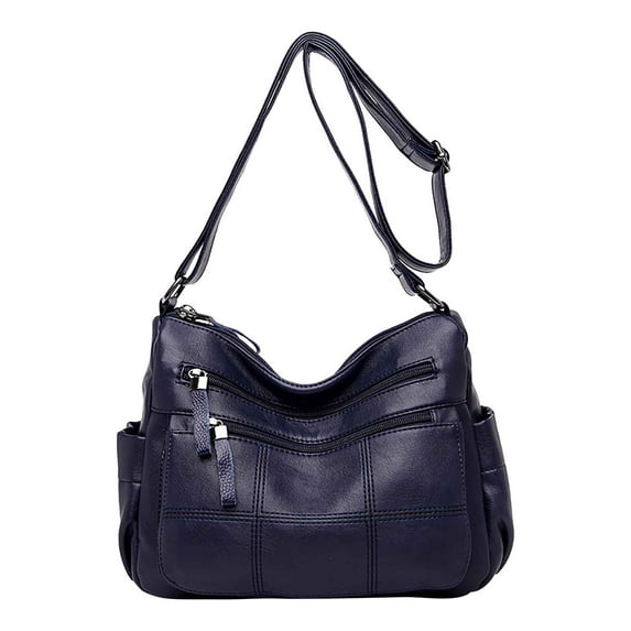 One Shoulder Crossbody Bag for Women Large Capacity Multi Compartment Leather Handbag