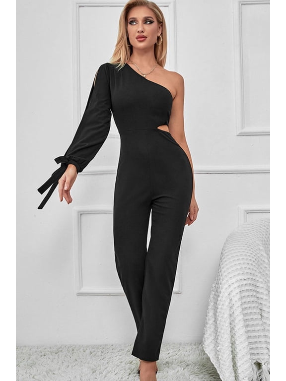 One-Shoulder Cutout Jumpsuit