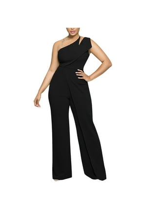 VBARHMQRT Female Black Jumpsuit for Women Sexy Tummy Control Jumpsuit  Fashion Slim Long Sleeve Slit Sequin Jumpsuit Women Jumpsuits for Women  Short Sleeve Womens Jumpsuit Tummy Control Petite 