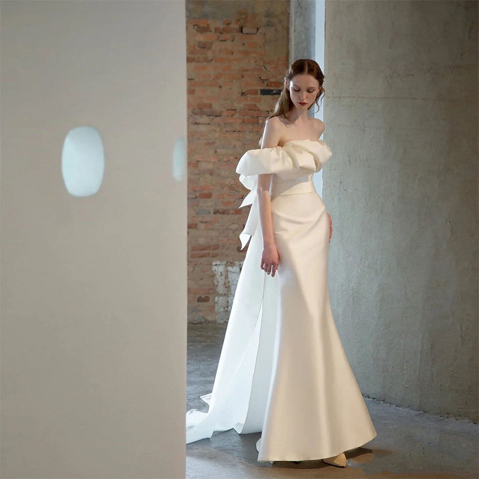 OneShoulder Light Wedding Dress 2024 Spring and Summer New Bridal