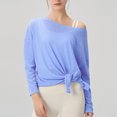 thumbnail image 1 of One-Shoulder Long Sleeve Tops for Women Lightweight Breathable Solid Color Womens Blouses Casual Vintage Linen Blouse Effortless Cozy Tops Adjustabe Size, 1 of 4