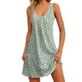thumbnail image 1 of One Shoulder Prom Dress, Tank Casual Sleeveless V Neck Floral Beach Vacation Mini Dress With Pocket Womens Casual Dresses Gowns And Evening Women Engagement Dresses Maxi (XXL, Mint Green) ZMTing, 1 of 3