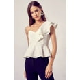 thumbnail image 1 of One Shoulder Ruffle Peplum Top, 1 of 10
