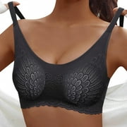One Shoulder Sports Bra CALAFEBILA Low Impact Padded Wirefree Spaghetti Strap Wireless Bras With Support,White