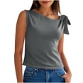 thumbnail image 1 of One Shoulder Tank Tops for Women Sleeveless Shirts Tie Up Tee Summer Casual Tops for Vacation Beach Party, 1 of 6