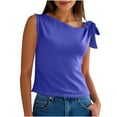 thumbnail image 1 of One Shoulder Tank Tops for Women Sleeveless Shirts Tie Up Tee Summer Casual Tops for Vacation Beach Party, 1 of 6