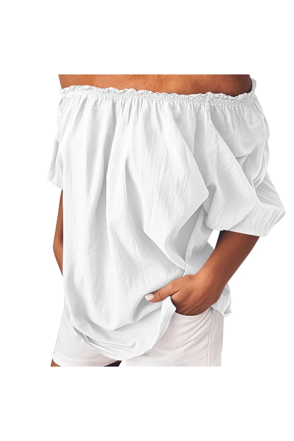 One Shoulder Tshirt for Women 2025 Summer Fashion Lightweight Loose Fit Tees Casual Beach Tees