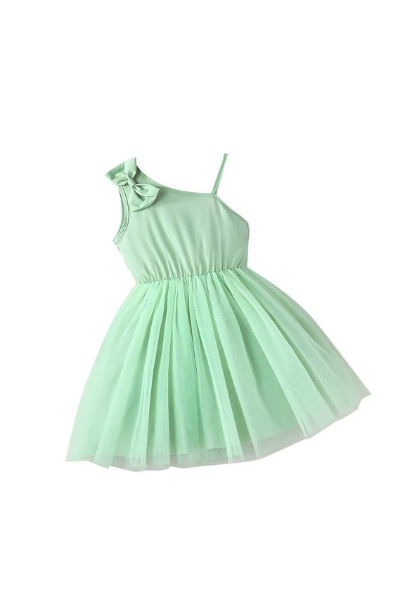 One-Shoulder Tulle Evening Dress – Bow Strap Princess Gown for Girls, Summer Party Formal Wear, Elegant Statement Beyond Pink Dress for Girls Style