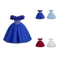 thumbnail image 1 of One Shoulder Tulle Princess Dress for Girls – Flower Girl Formal Wedding Party Birthday Holiday Ball Gown, 1 of 5
