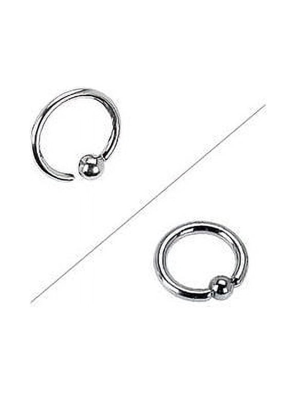 One Side Fixed Ball Circular Ring Captive Bead Ring 18G-14G - 5 Length Available