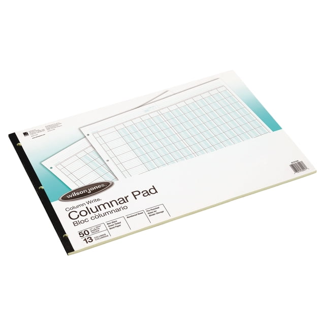 Wilson Jones One Side Ruled Columnar Pads - 50 Sheet[s] - 11