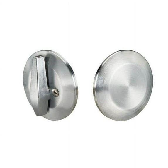 One Sided Deadbolt with Turn by Blank Plate, Satin Chrome
