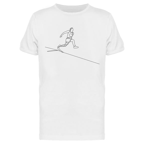 One Single Line Athlete Jump T-Shirt Men -Image by Shutterstock, Male 3X-Large