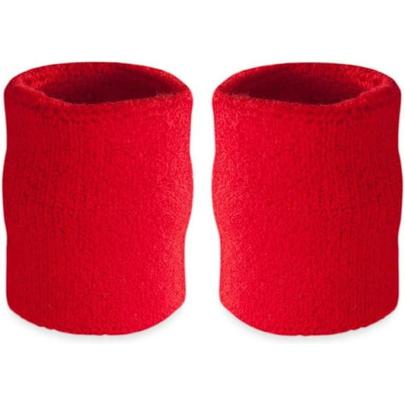 One Size Of 2Pcs Arm Sweatbands, Absorbent and Breathable Thick Cotton Bands for Working Out, Gymnastics, Basketball, Tennis, and Football, Multiuse 4-inch Wristbands for Costumes and Cosplay