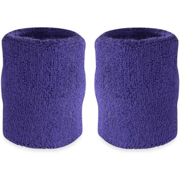 One Size Of 2Pcs Arm Sweatbands, Absorbent and Breathable Thick Cotton Bands for Working Out, Gymnastics, Basketball, Tennis, and Football, Multiuse 4-inch Wristbands for Costumes and Cosplay