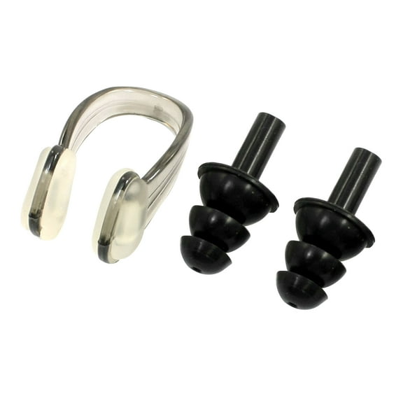 One Size Fits Most Water Sports Gear Swimming Nose Clip + Earplugs Set For Swimmers