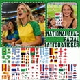 thumbnail image 1 of One Size, Pack Of 10, Brazil Flag Football Temporary Tattoos, Sweatproof Long Lasting Color Fast Face And Body Stickers, Sports Game Cheering Decoration Props For Family And Game, 1 of 6