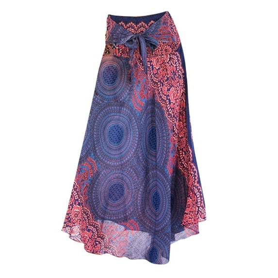 One Size Universal Beach Skirt, Gorgeous Women Long Bohemian Hippie Skirt Boho Blue