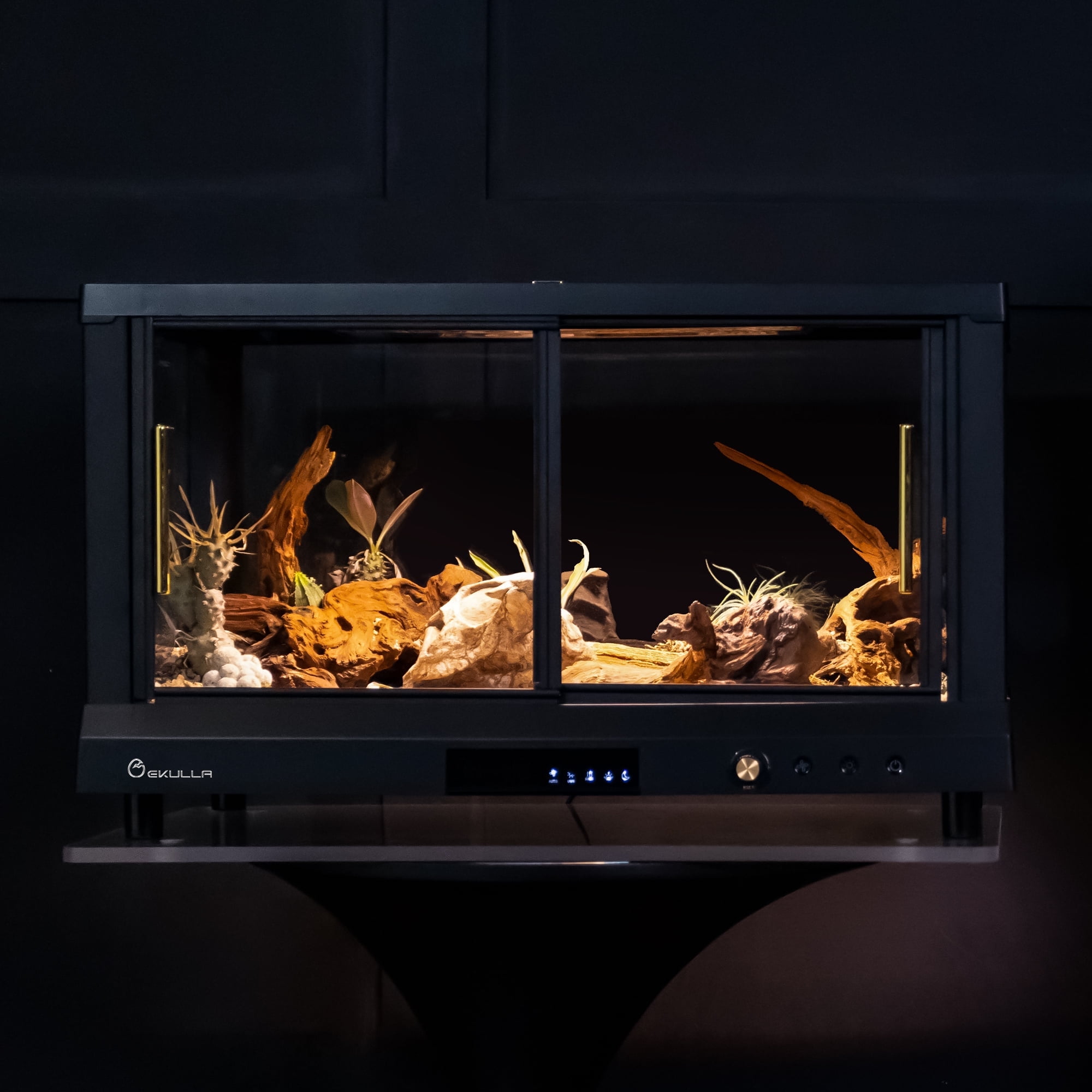 All in One Smart Reptile Tank Terrarium with LED Light Reptile Heat Pad Thermostat Tank Accessories for Reptile Enclosure Bearded Dragon Snake Lizard Habitat