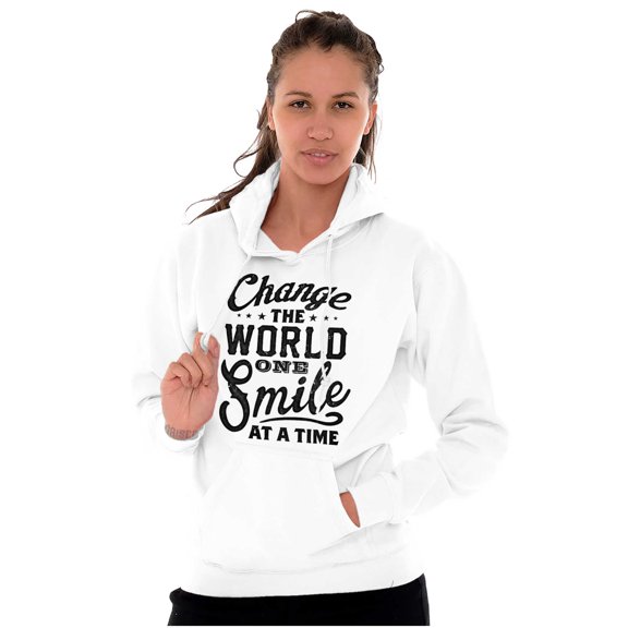 One Smile At A Time Optimistic Hoodie Sweatshirt Women Brisco Brands X